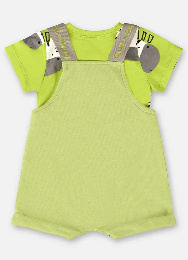 Up Baby - Conjunto Bebê Jardineira e Body Verde 3