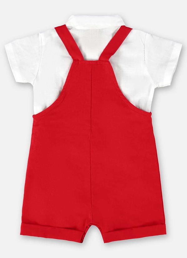 Up Baby - Conjunto Bebê Jardineira e Body Vermelho 3