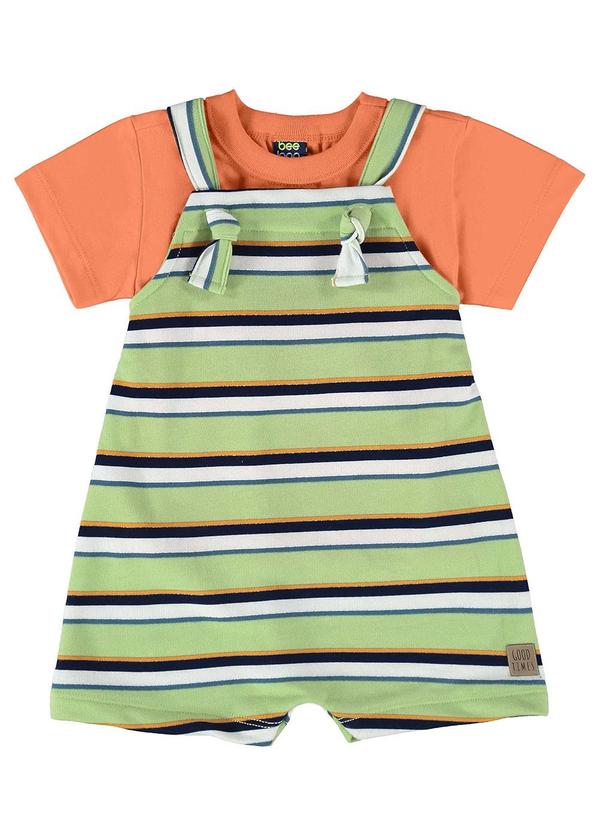Bee Loop - Conjunto Blusa e Jardineira Bebê Laranja