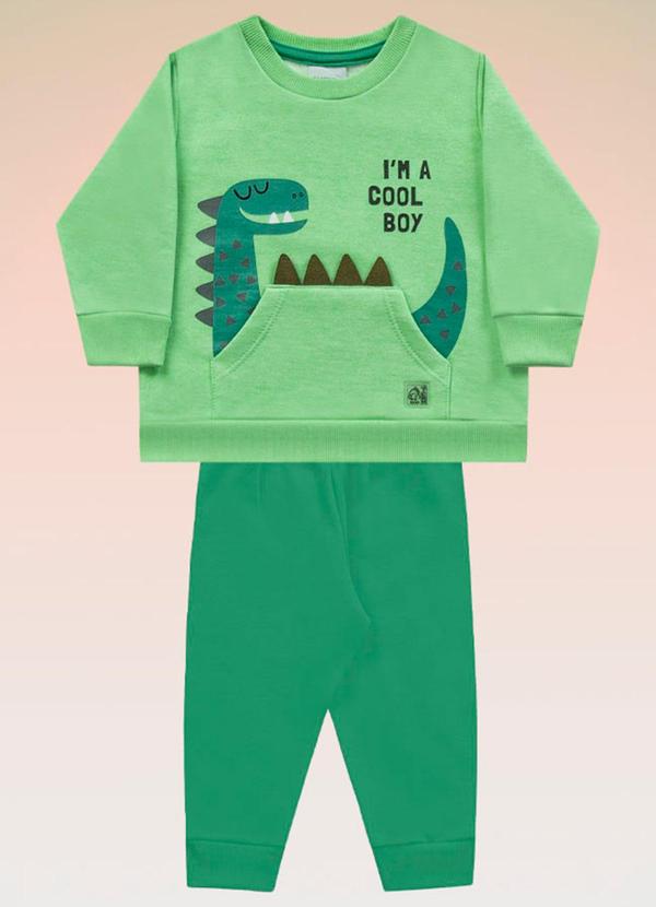 Fakini Kids - Conjunto Blusão e Calça Bebê Verde