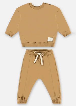 Up Baby - Conjunto Blusão e Calça Unissex Marrom - UP BABY