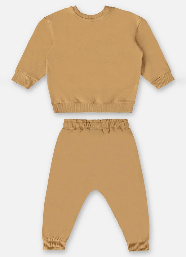 Up Baby - Conjunto Blusão e Calça Unissex Marrom 2