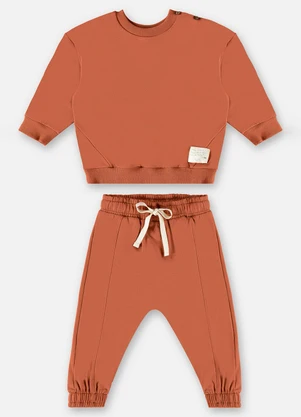 Up Baby - Conjunto Blusão e Calça Unissex Marrom - UP BABY