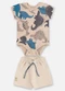 Up Baby - Conjunto Body e Bermuda Bebê Menino Bege - variação: Bege