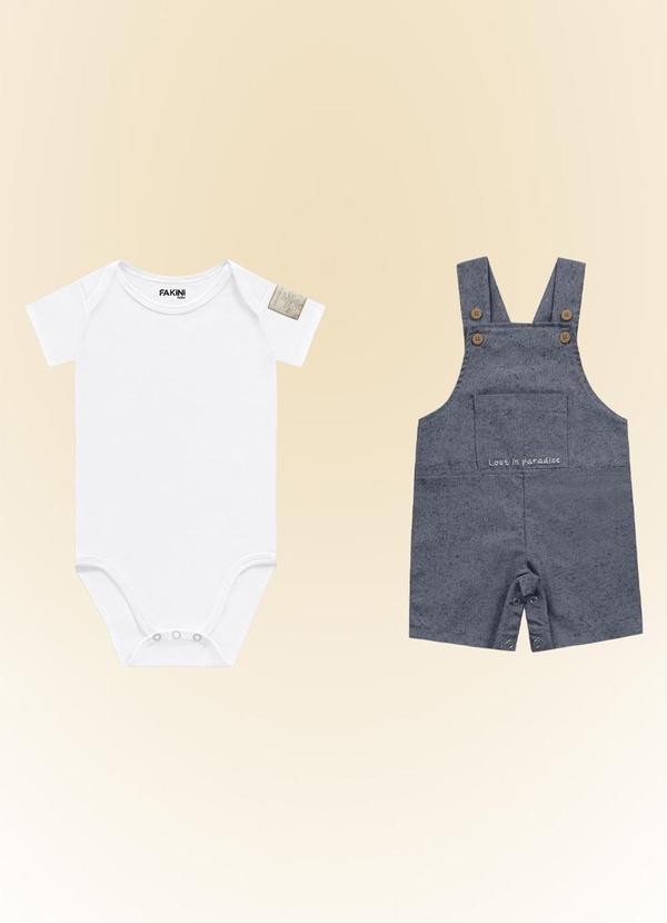 Fakini Kids - Conjunto Body/Macacao Azul