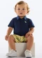 Quimby - Conjunto Camisa e Bermuda Bebê Bege - variação: Azul