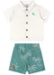 Quimby - Conjunto Camisa e Bermuda Bebê Bege - variação: Bege