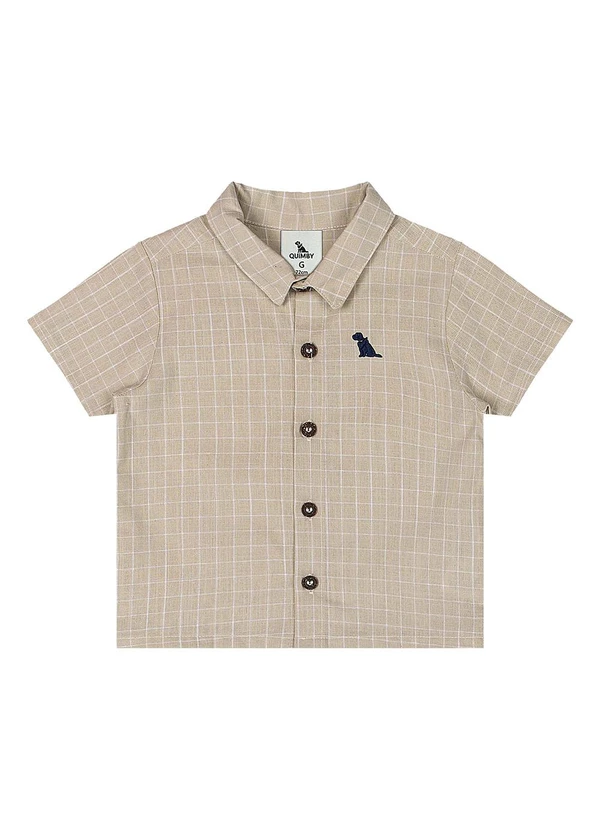 Quimby - Conjunto Camisa e Bermuda Bebê Menino Bege 3