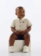 Quimby - Conjunto Camisa e Bermuda Bebê Menino Verde - variação: Bege