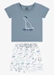 Rovi Kids - Conjunto Camiseta com Bermuda Infantil Marrom - variação: Azul