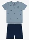 Rovi Kids - Conjunto Camiseta com Bermuda Infantil Azul - variação: Azul