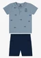 Rovi Kids - Conjunto Camiseta com Bermuda Infantil Azul - variação: Azul