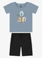 Rovi Kids - Conjunto Camiseta com Bermuda Infantil Azul - variação: Azul