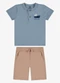 Rovi Kids - Conjunto Camiseta com Bermuda Infantil Azul - variação: Azul