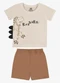 Rovi Kids - Conjunto Camiseta com Bermuda Infantil Bege - variação: Bege
