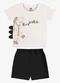Rovi Kids - Conjunto Camiseta com Bermuda Infantil Bege - variação: Bege