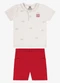Rovi Kids - Conjunto Camiseta com Bermuda Infantil Bege - variação: Bege