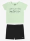 Rovi Kids - Conjunto Camiseta com Bermuda Infantil Branco - variação: Verde