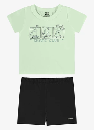 Rovi Kids - Conjunto Camiseta com Bermuda Infantil Verde - ROVI KIDS
