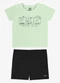 Rovi Kids - Conjunto Camiseta com Bermuda Infantil Bege - variação: Verde