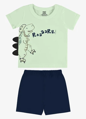Rovi Kids - Conjunto Camiseta com Bermuda Infantil Verde - ROVI KIDS
