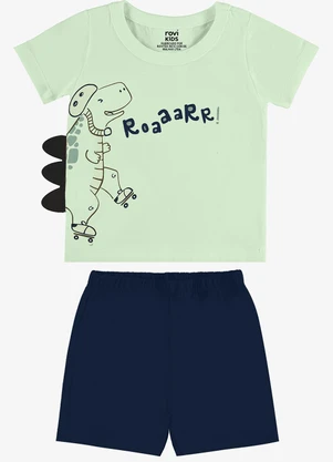 Rovi Kids - Conjunto Camiseta com Bermuda Infantil Verde - ROVI KIDS