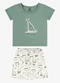 Rovi Kids - Conjunto Camiseta com Bermuda Infantil Marrom - variação: Verde