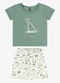 Rovi Kids - Conjunto Camiseta com Bermuda Infantil Azul - variação: Verde