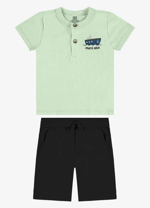 Rovi Kids - Conjunto Camiseta com Bermuda Infantil Verde - ROVI KIDS