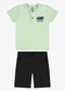 Rovi Kids - Conjunto Camiseta com Bermuda Infantil Azul - variação: Verde