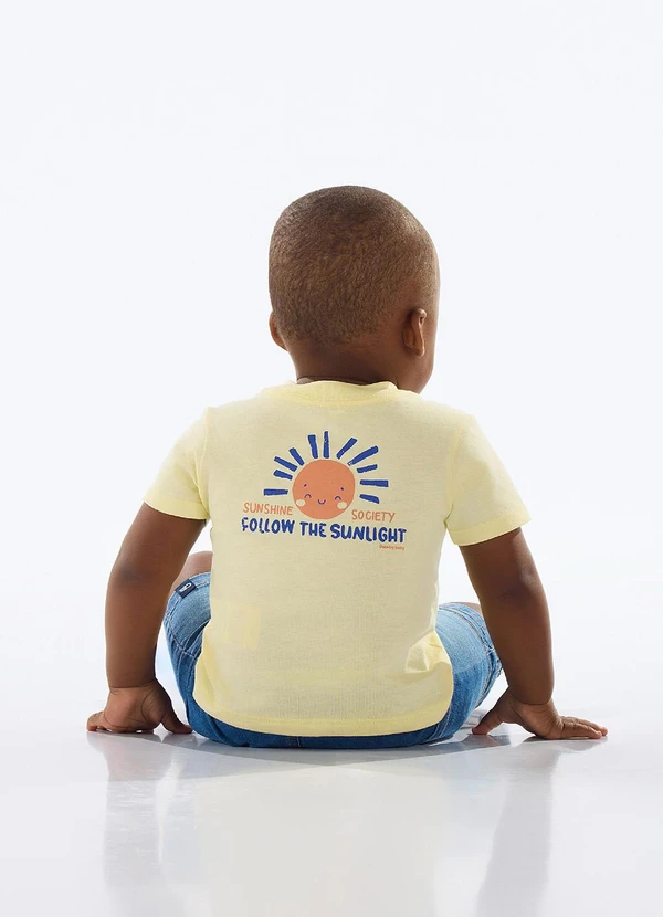 Quimby - Conjunto Camiseta e Bermuda Bebê Amarelo 2