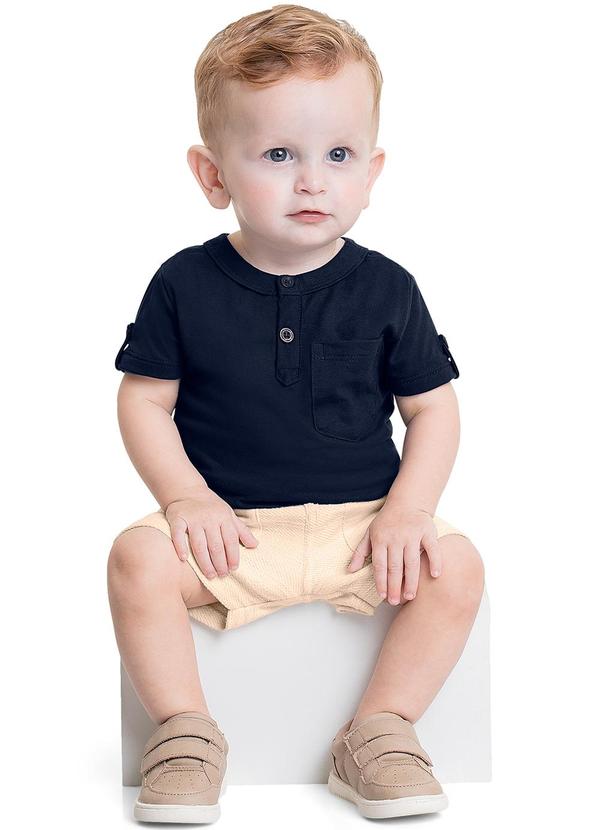 Quimby - Conjunto Camiseta e Bermuda Bebê Azul