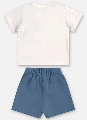 Up Baby - Conjunto Camiseta e Bermuda Bebê Bege - UP BABY