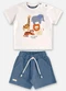 Up Baby - Conjunto Camiseta e Bermuda Bebê Azul - variação: Bege