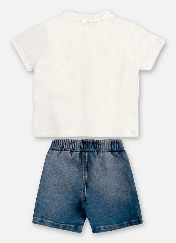 Up Baby - Conjunto Camiseta e Bermuda Bebê Bege 3