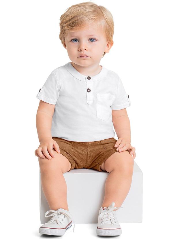 Quimby - Conjunto Camiseta e Bermuda Bebê Branco