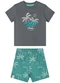Quimby - Conjunto Camiseta e Bermuda Bebê Cinza - variação: Cinza