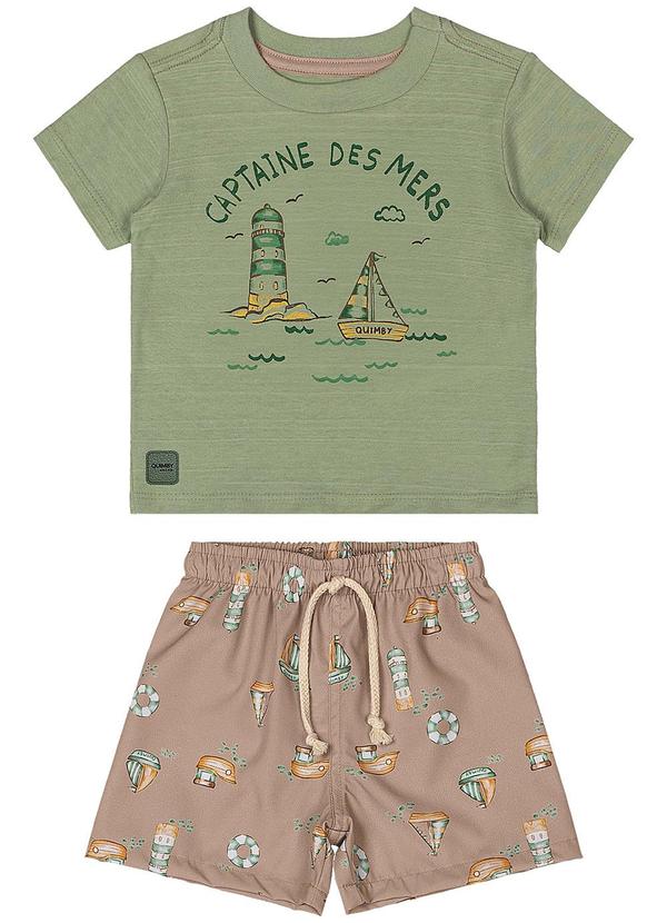 Quimby - Conjunto Camiseta e Bermuda Bebê Verde 1