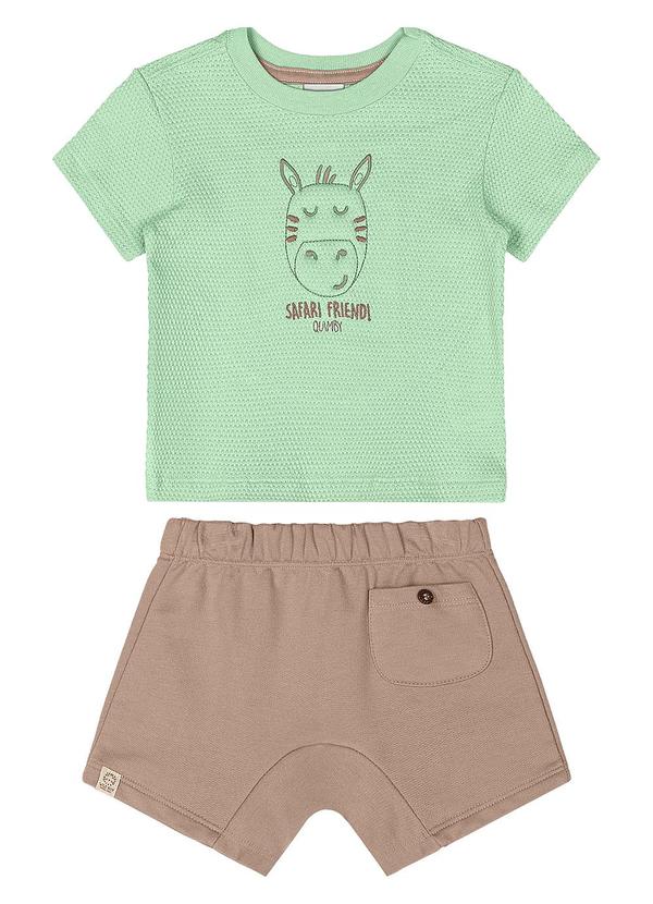 Quimby - Conjunto Camiseta e Bermuda Bebê Verde