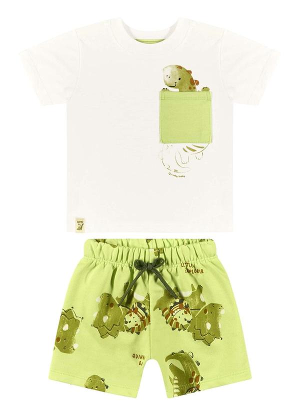 Quimby - Conjunto Camiseta e Bermuda para Bebê Bege