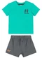 Quimby - Conjunto Camiseta e Bermuda Azul - variação: Verde