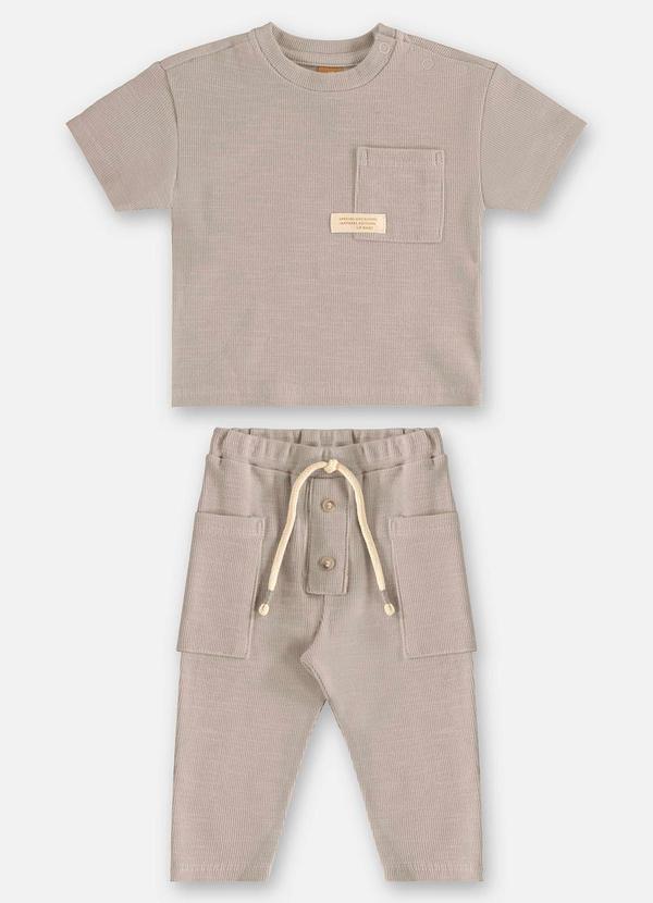 Up Baby - Conjunto Camiseta e Calça Bebê Cinza