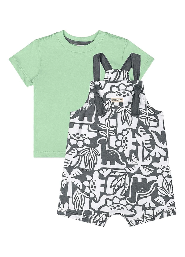 Quimby - Conjunto Camiseta e Jardineira Bebê Verde