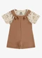 Rovi Kids - Conjunto Camiseta e Jardineira Infantil Bege - variação: Bege