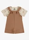 Rovi Kids - Conjunto Camiseta e Jardineira Infantil Branco - variação: Bege