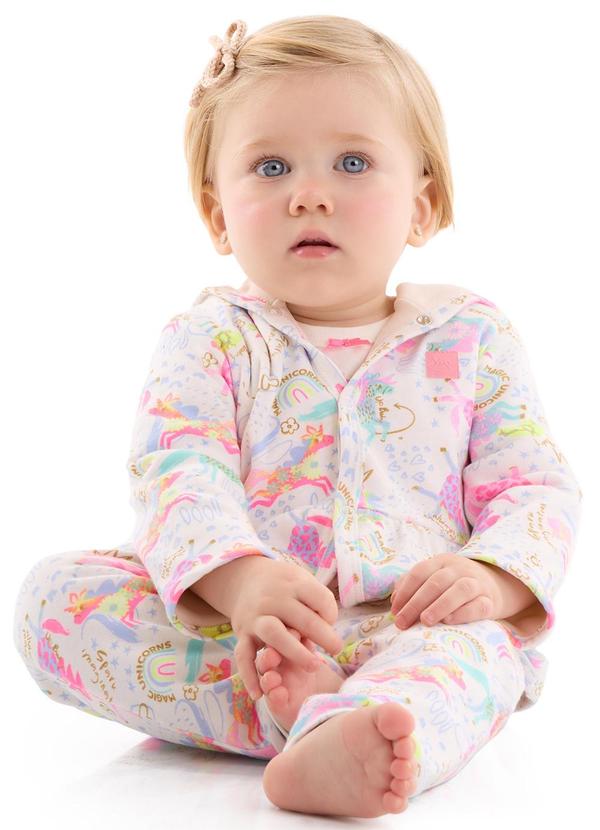 Up Baby - Conjunto Casaco e Calça Bebê Menina Branco