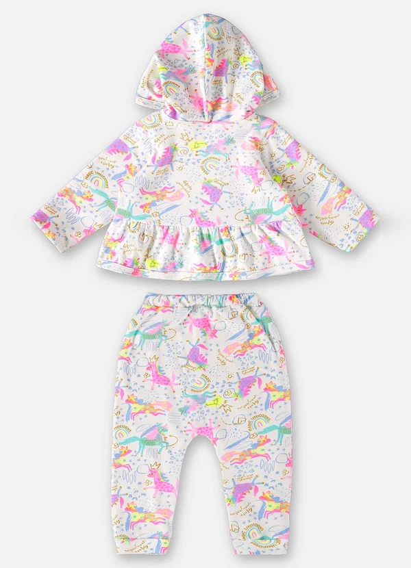 Up Baby - Conjunto Casaco e Calça Bebê Menina Branco 3