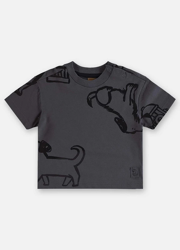 Up Baby - Conjunto com Camiseta e Bermuda Bebê Cinza 3