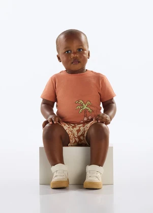 Quimby - Conjunto Dinos Bebê Menino Marrom - QUIMBY