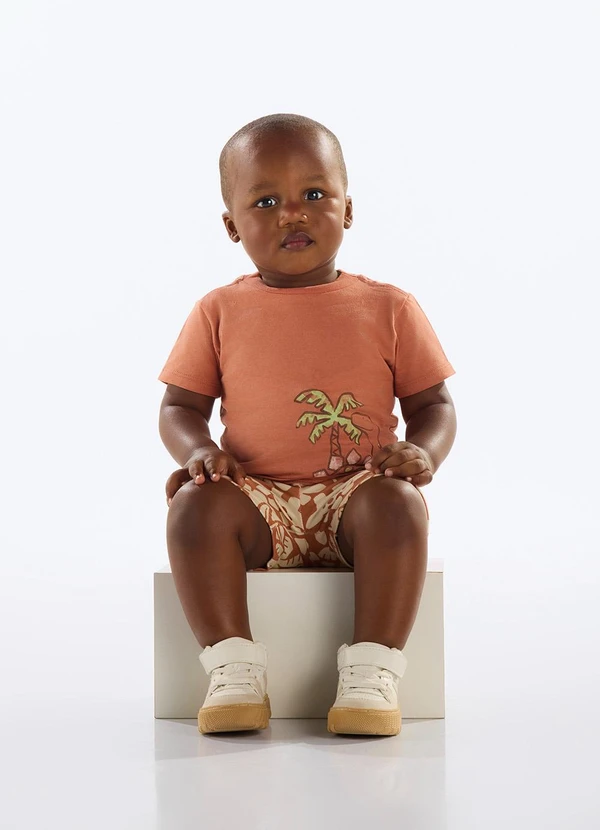 Quimby - Conjunto Dinos Bebê Menino Marrom